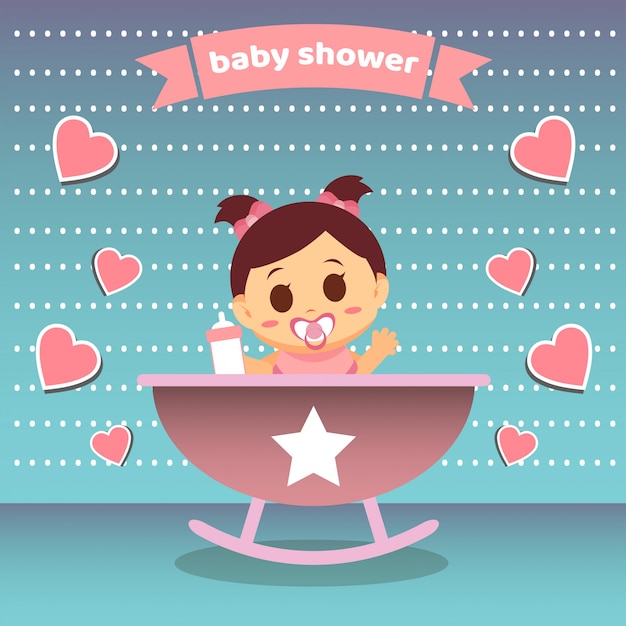 Vecteur illustration de douche de bébé