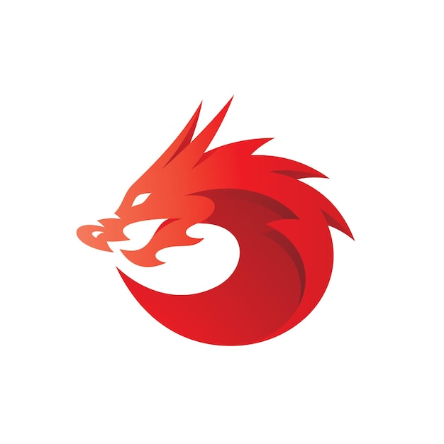 Illustration de dragon avec icône vectorielle de logo de dragon de couleur dégradé moderne