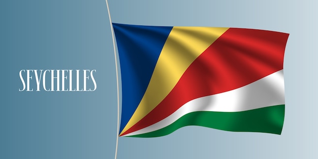 Illustration de drapeau ondulant des Seychelles