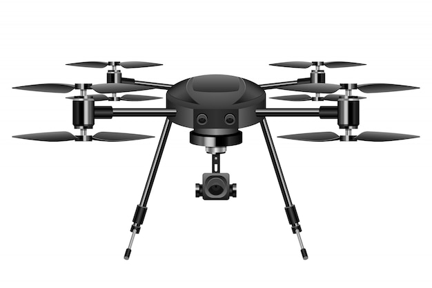 Vecteur illustration de drone réaliste sur fond blanc