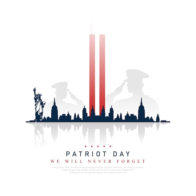 Illustration Du 11 Septembre Pour Le Jour Du Patriote Usa 911 Mémorial Jamais Oublié Illustration Vectorielle De Rget