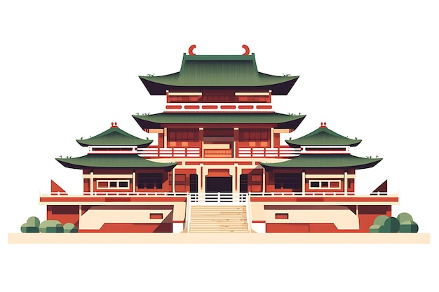 Vecteur l'illustration du bâtiment de la chine