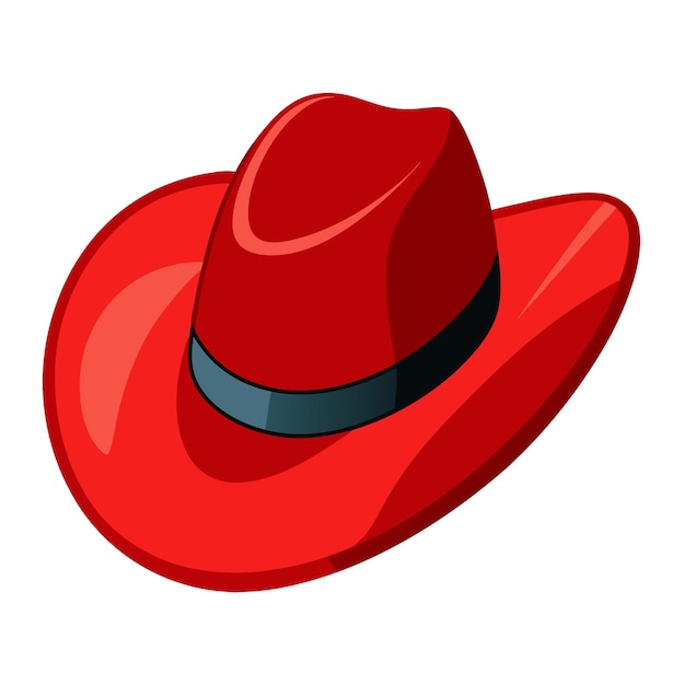 Illustration du chapeau de cow-boy rouge isolé