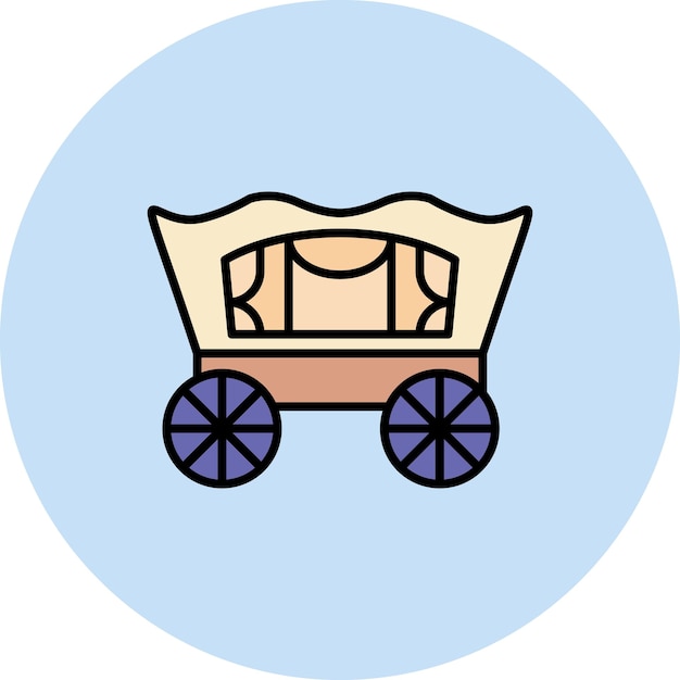 Vecteur illustration du chariot plat du désert