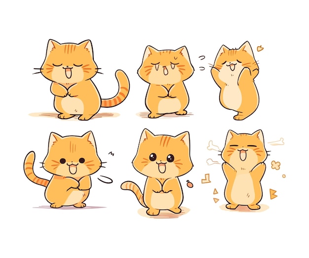 Vecteur l'illustration du chat orange