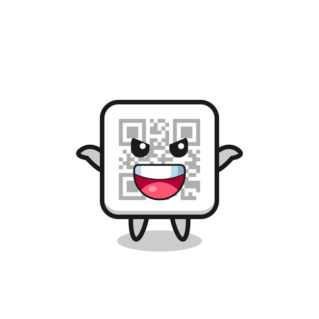 L'illustration du code qr mignon faisant un geste effrayant