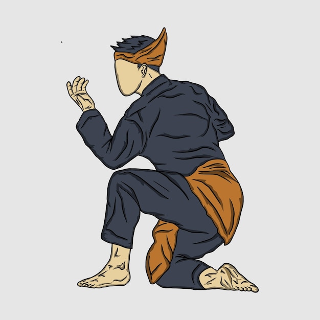 illustration du combattant pencak silat