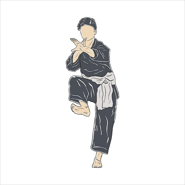 Vecteur illustration du combattant pencak silat