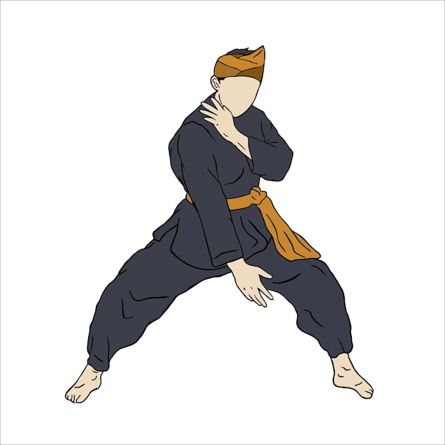 Vecteur illustration du combattant de pencak silat