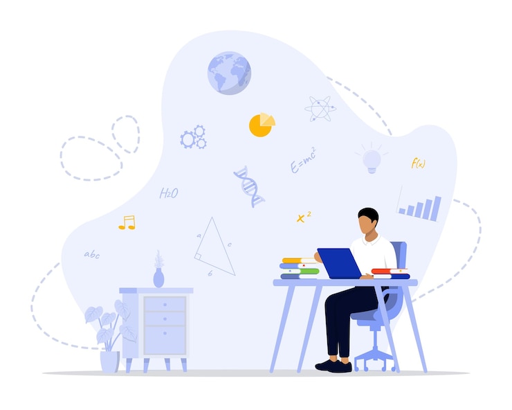 Vecteur illustration du concept d&#39;apprentissage