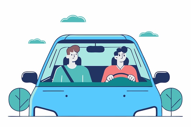 Illustration du concept de conducteur urbain sur fond blanc