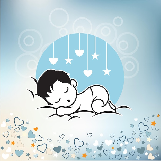 Illustration du concept du bébé endormi