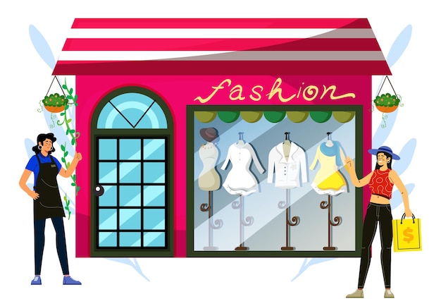 Illustration du concept du magasin de mode élégante et belle