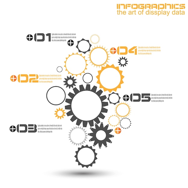 Vecteur illustration du concept d'engrenage mécanique