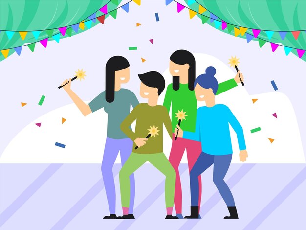 L'illustration du concept de la fête Pizzazz est élégante et belle