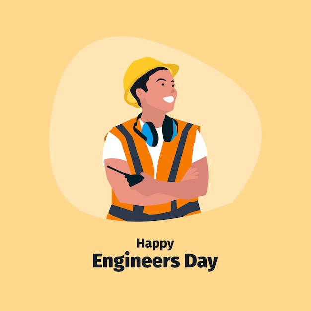 Illustration Du Concept De La Journée Des Ingénieurs Plats