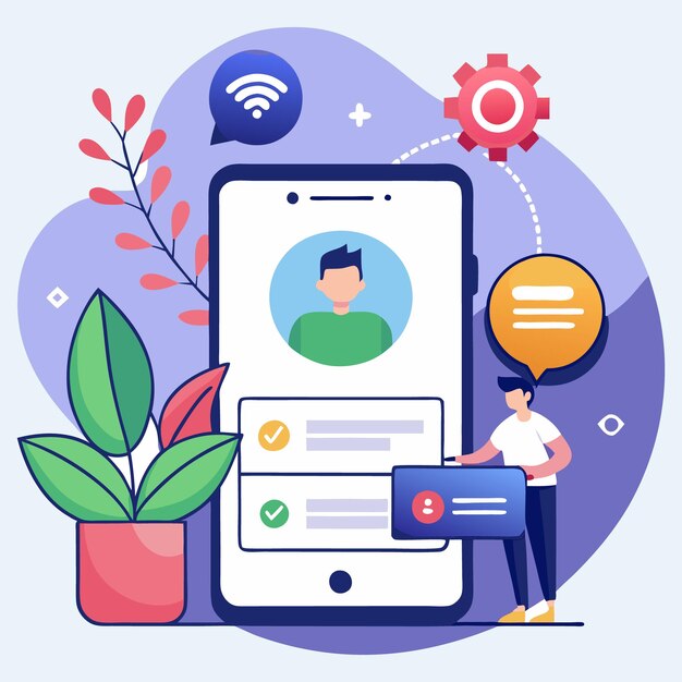 Illustration du concept de marketing mobile