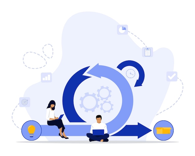Illustration du concept de la méthode Scrum