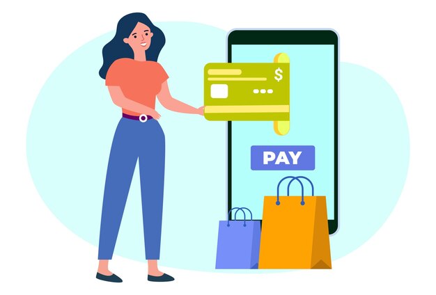 Illustration du concept de paiement élégante et belle