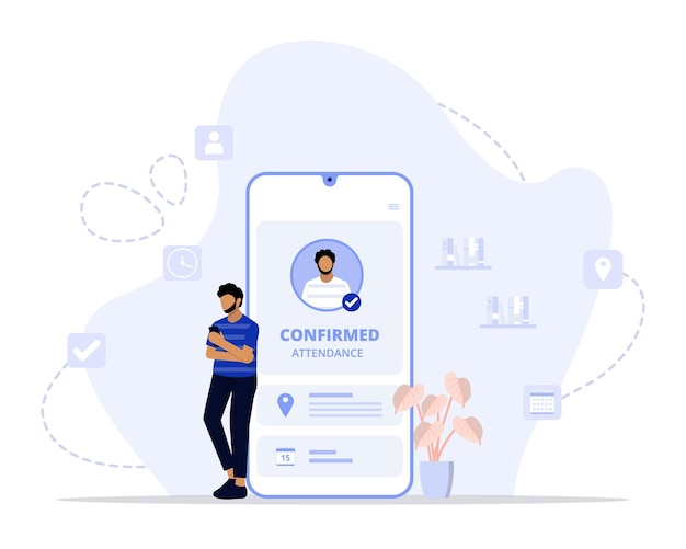 Vecteur illustration du concept de présence confirmée