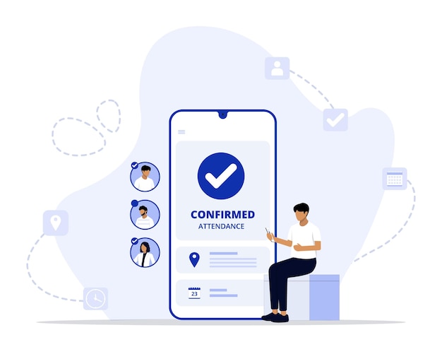 Vecteur illustration du concept de présence confirmée