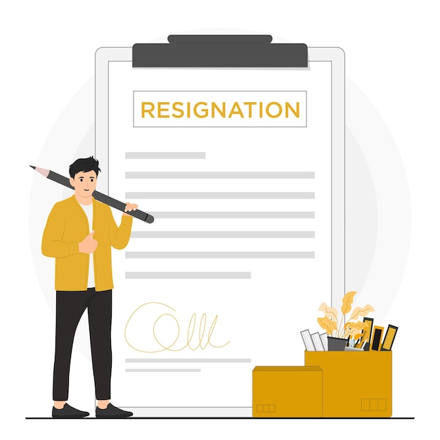 Illustration du concept de résignation du vecteur plat