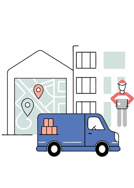 Illustration du concept de service de livraison sur fond blanc