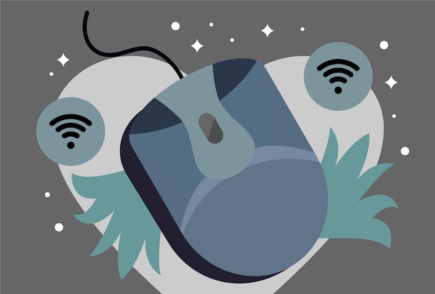 Illustration du concept de souris sans fil élégante et belle