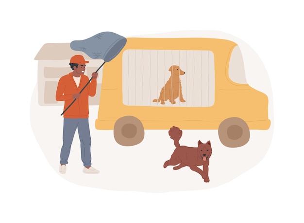 Illustration du concept de vecteur isolé du service de contrôle des animaux