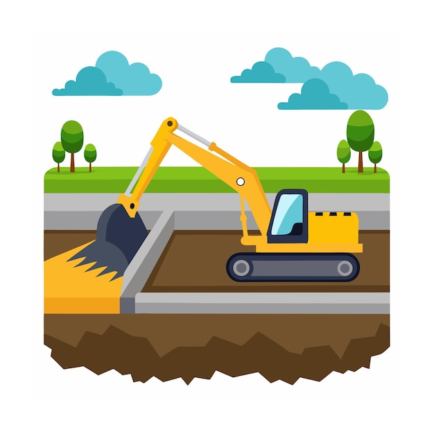 Illustration du concept de véhicule de construction