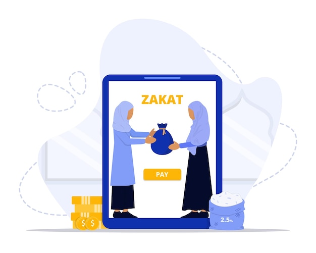 Illustration Du Concept De Zakat En Ligne