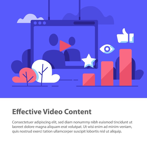 Vecteur illustration du contenu vidéo