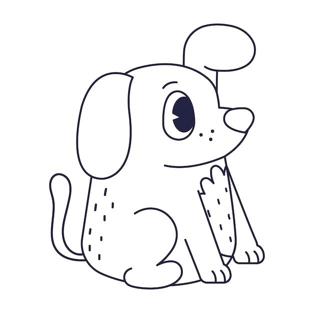 Illustration du contour du chien dessinée à la main