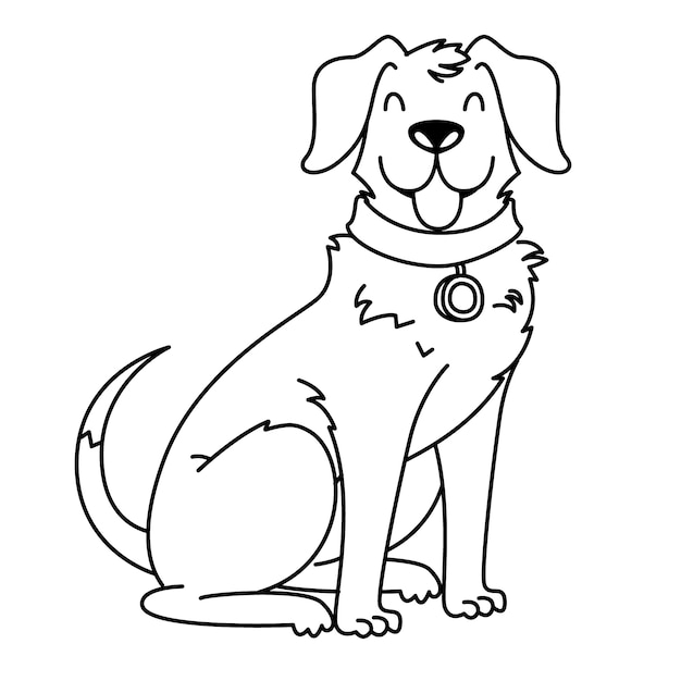 Illustration du contour du chien dessinée à la main