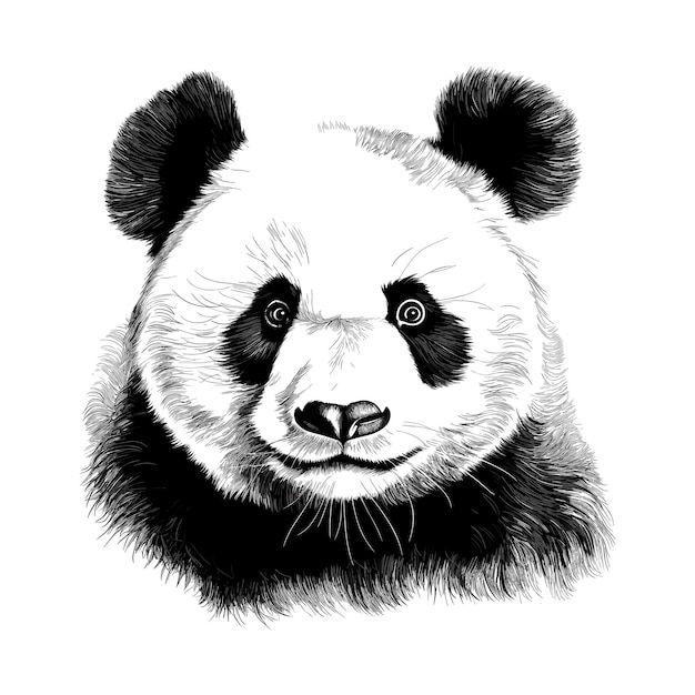 Illustration du contour du panda dessinée à la main