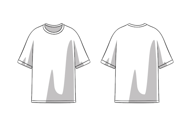 Vecteur illustration du contour d'un t-shirt dessiné à la main