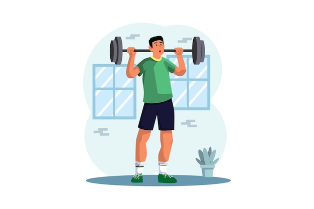 Illustration du design plat de l'entraînement et du sport
