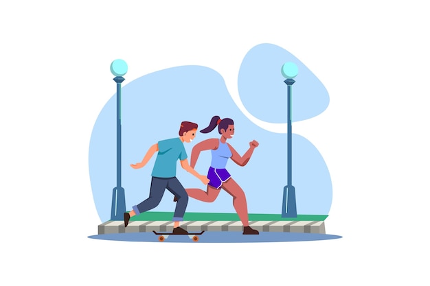 Illustration du design plat de l'entraînement et du sport