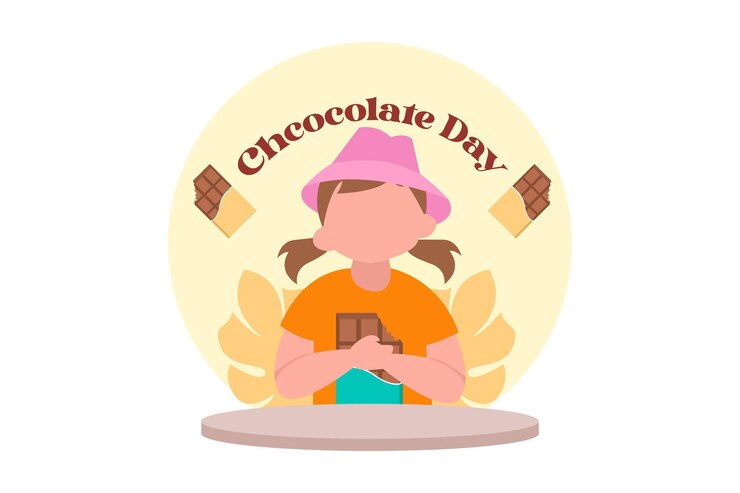 Vecteur illustration du design plat de la journée mondiale du chocolat
