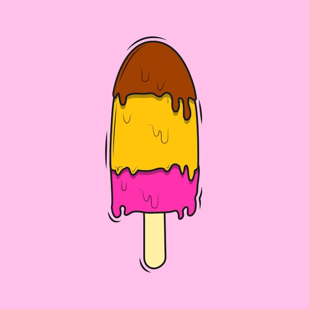 Illustration du dessin vectoriel de crème glacée Popsicle