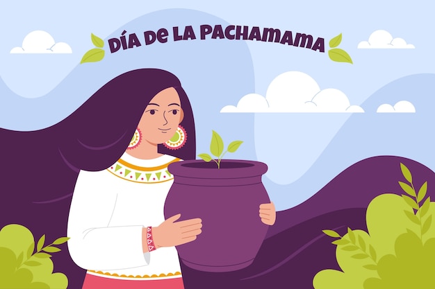 Vecteur illustration du dia de la pachamama