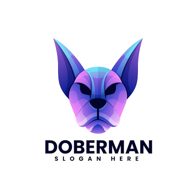 L'illustration Du Doberman Est Un Logo Coloré.