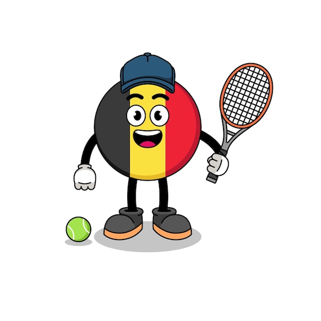 Illustration du drapeau belge en tant que joueur de tennis