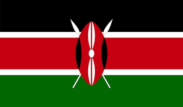 Vecteur illustration du drapeau du kenya par vecteur