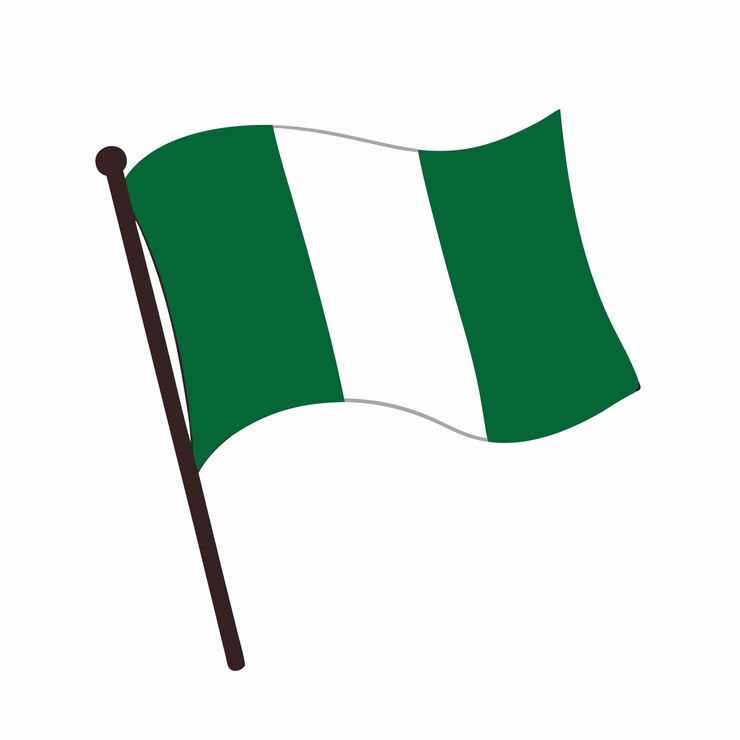 Vecteur illustration du drapeau du nigeria sur fond blanc