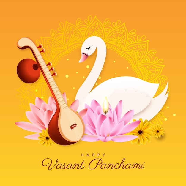 Vecteur illustration du festival dégradé vasant panchami