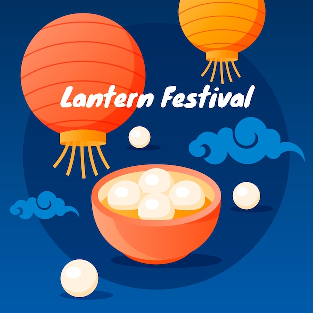 Illustration Du Festival Des Lanternes Dégradées