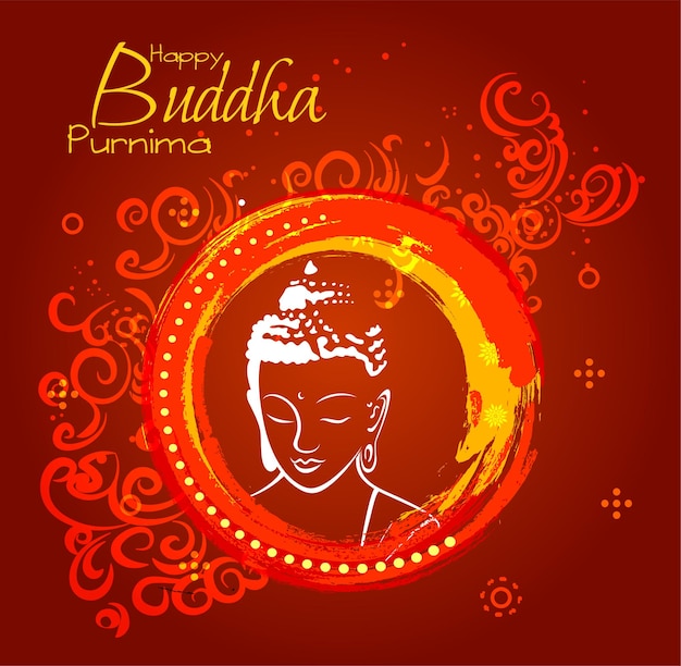 Illustration Du Fond De Bouddha Purnima Avec Un Design Agréable Et Créatif