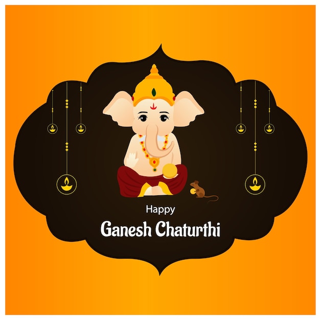 Illustration Du Fond De Lord Ganpati Pour Le Festival De Ganesh Chaturthi De L'inde