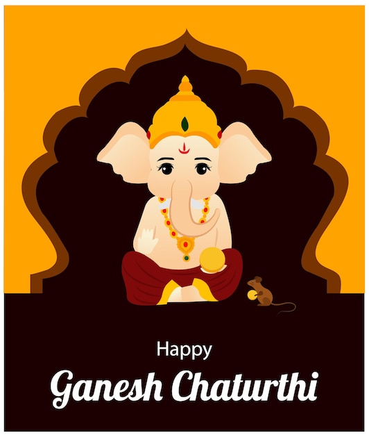 Illustration Du Fond De Lord Ganpati Pour Le Festival De Ganesh Chaturthi De L'inde